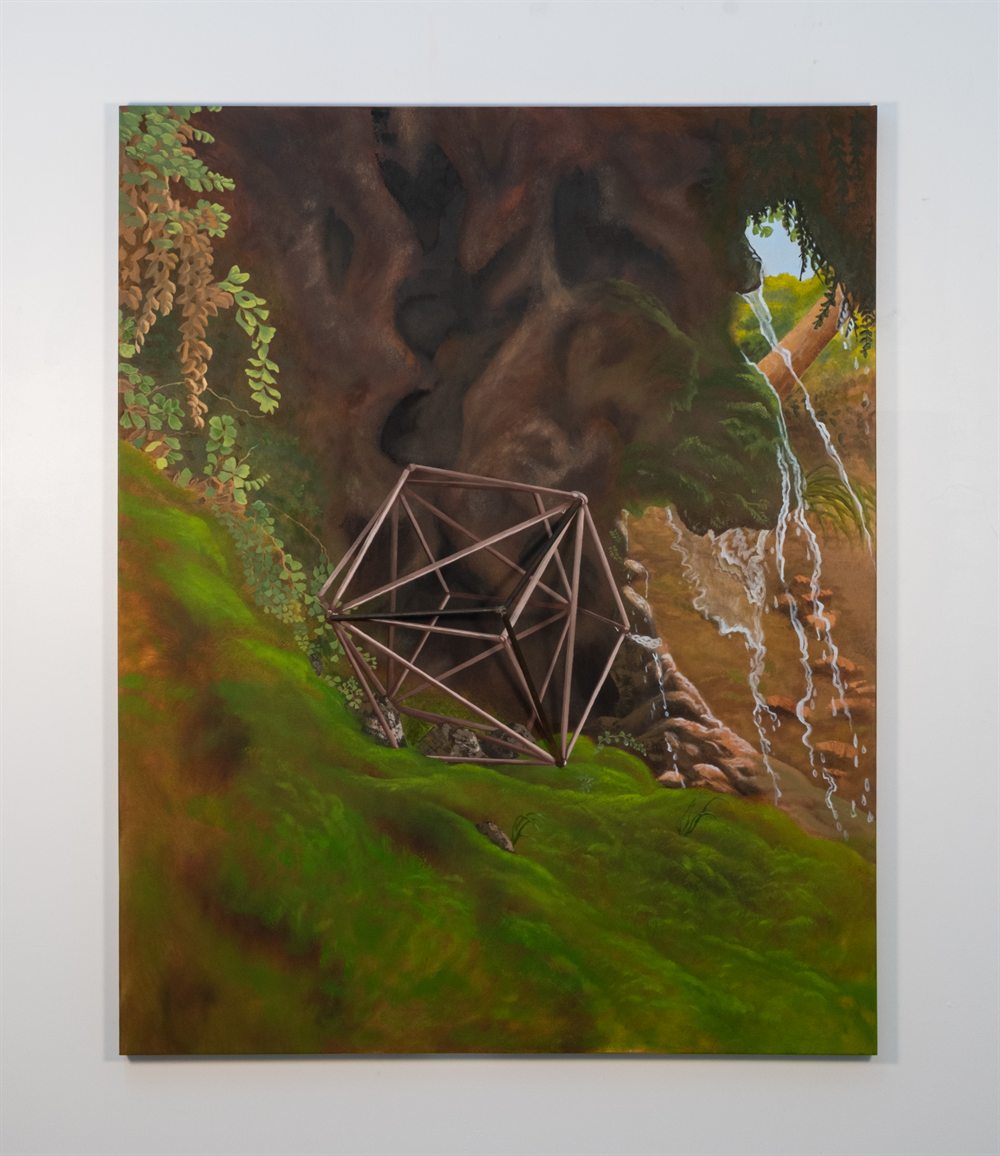 Cascades of Arete &mdash; Oil and steel on canvas &mdash; 60&rdquo; x 48&rdquo; x 5 &frac12;&rdquo;