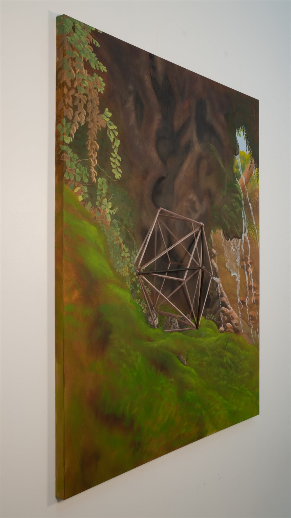 Cascades of Arete &mdash; Oil and steel on canvas &mdash; 60&rdquo; x 48&rdquo; x 5 &frac12;&rdquo;