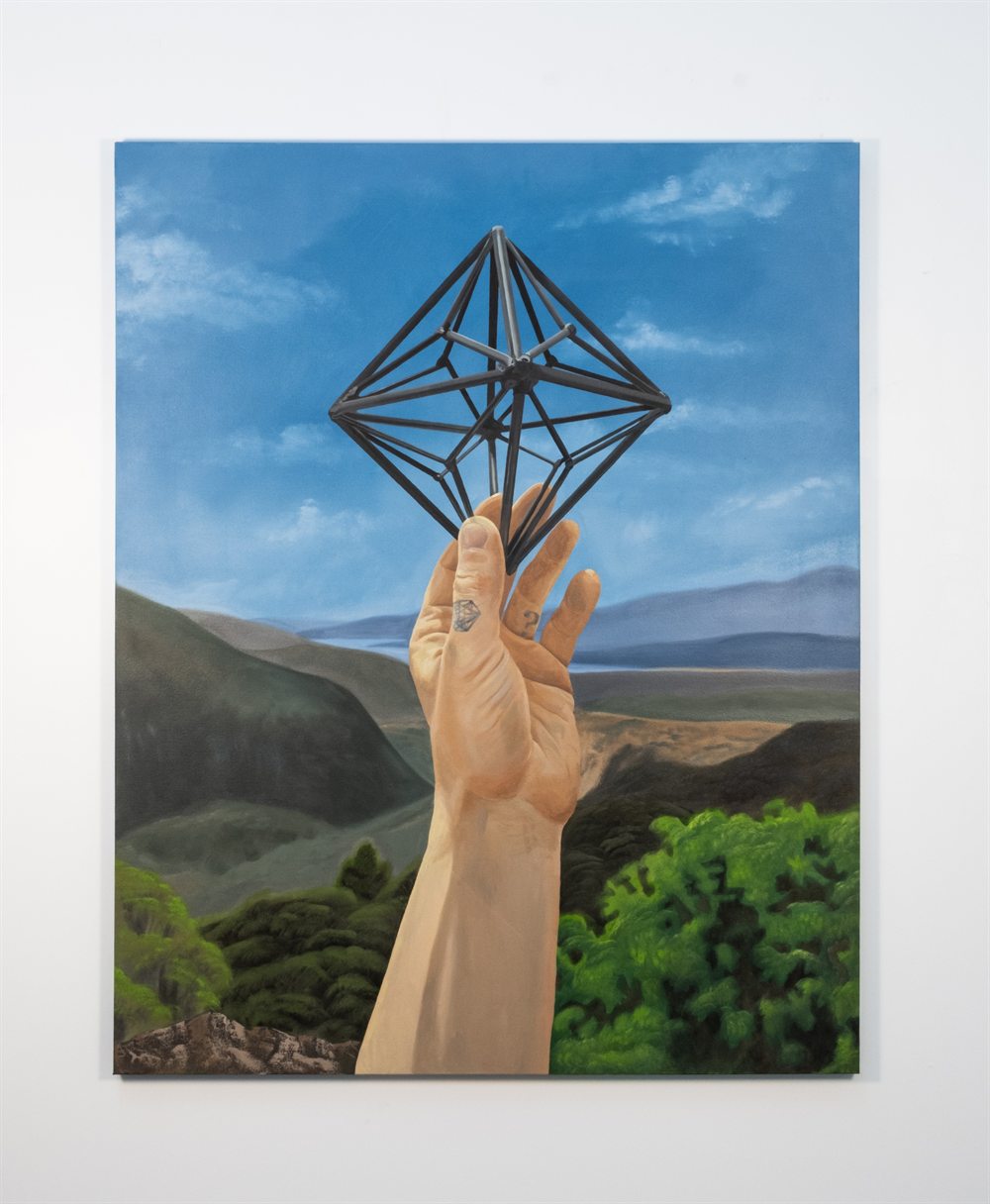 Delphi Octahedron Air Elemental &mdash; Oil on canvas &mdash; 60&rdquo; x 48&rdquo; x 1 &frac12;&rdquo;