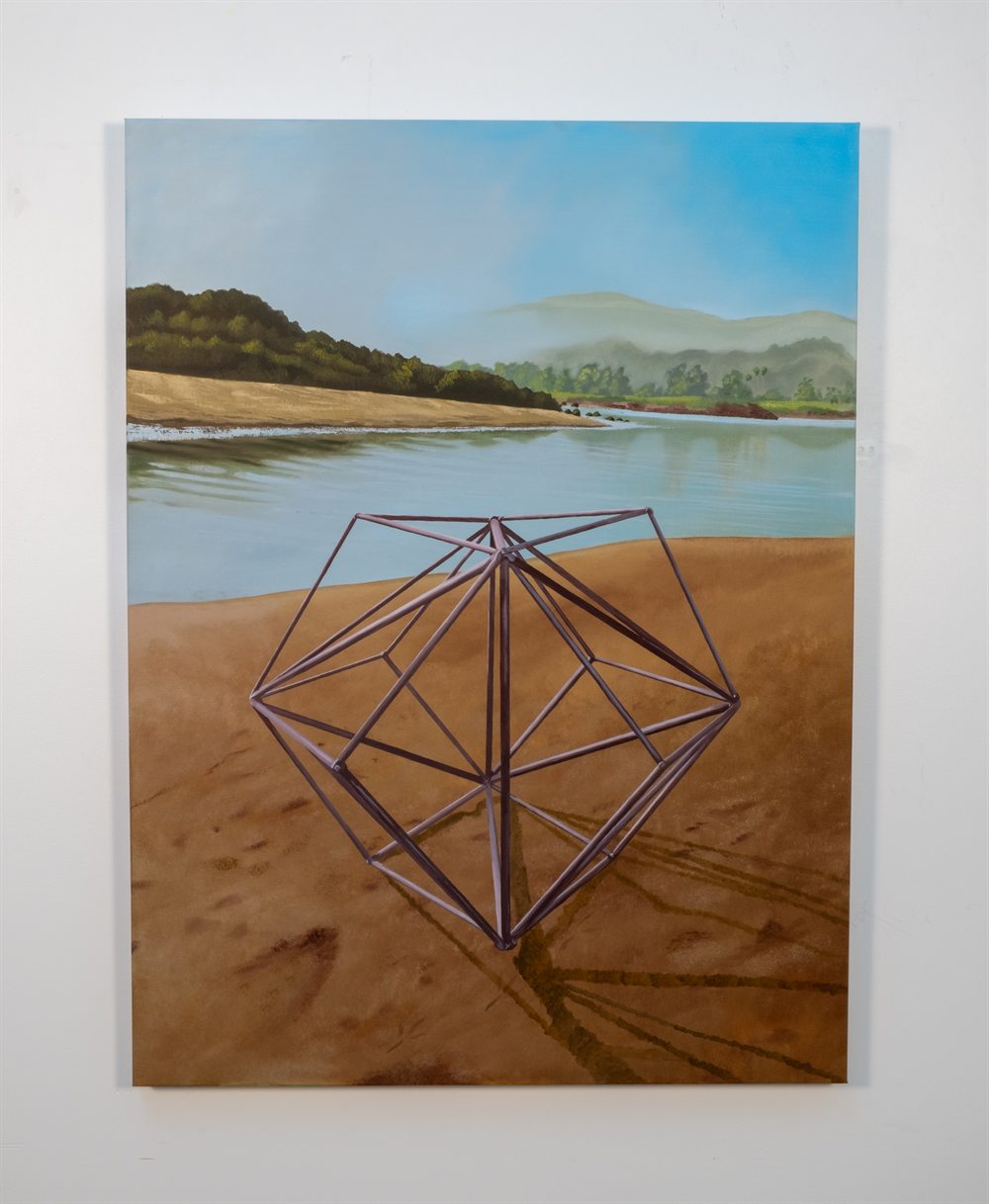Octahedron Lagoon &mdash; Oil on canvas &mdash; 40&rdquo; x 30&rdquo; x 1 &frac12;&rdquo;