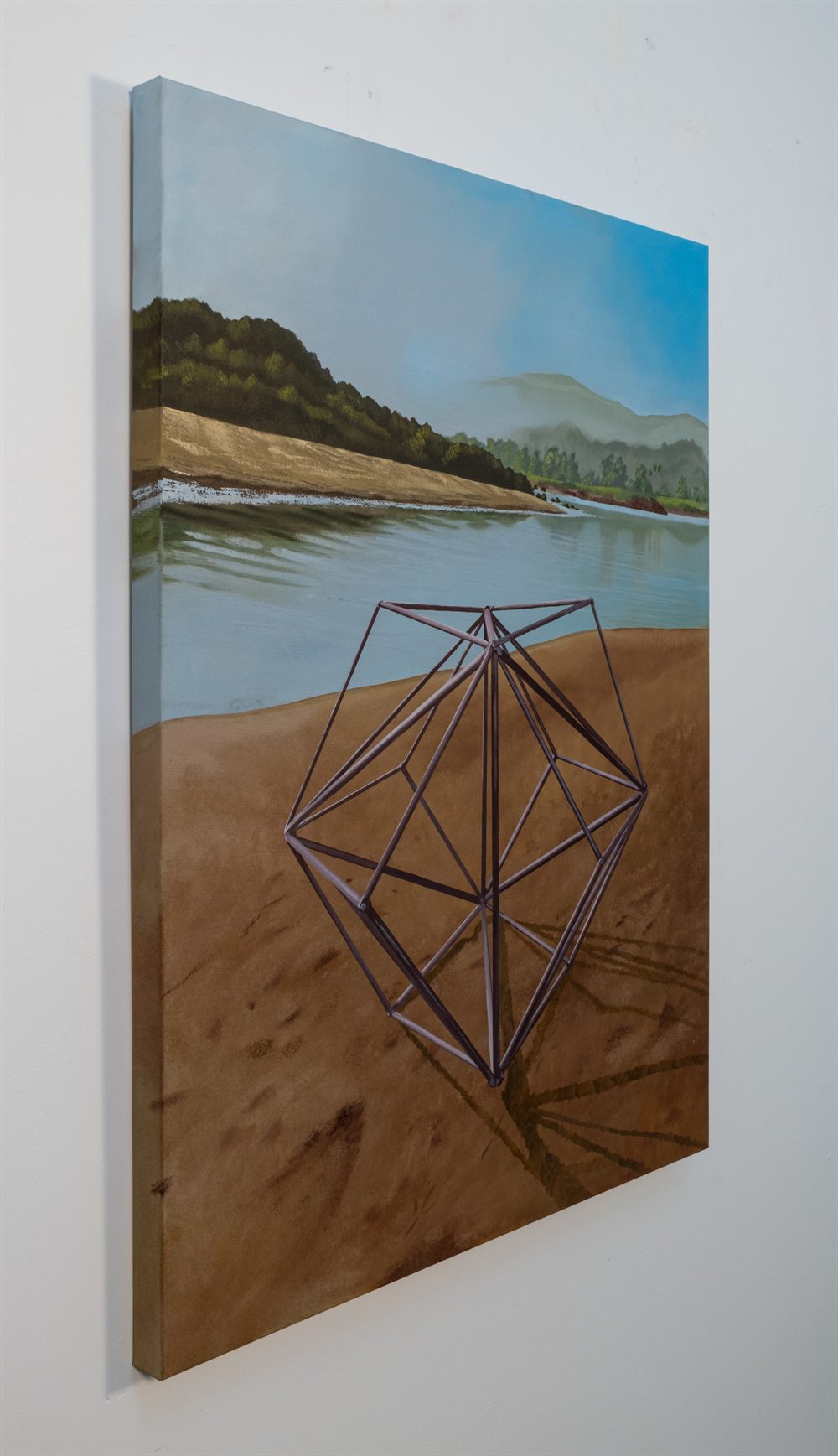 Octahedron Lagoon &mdash; Oil on canvas &mdash; 40&rdquo; x 30&rdquo; x 1 &frac12;&rdquo;