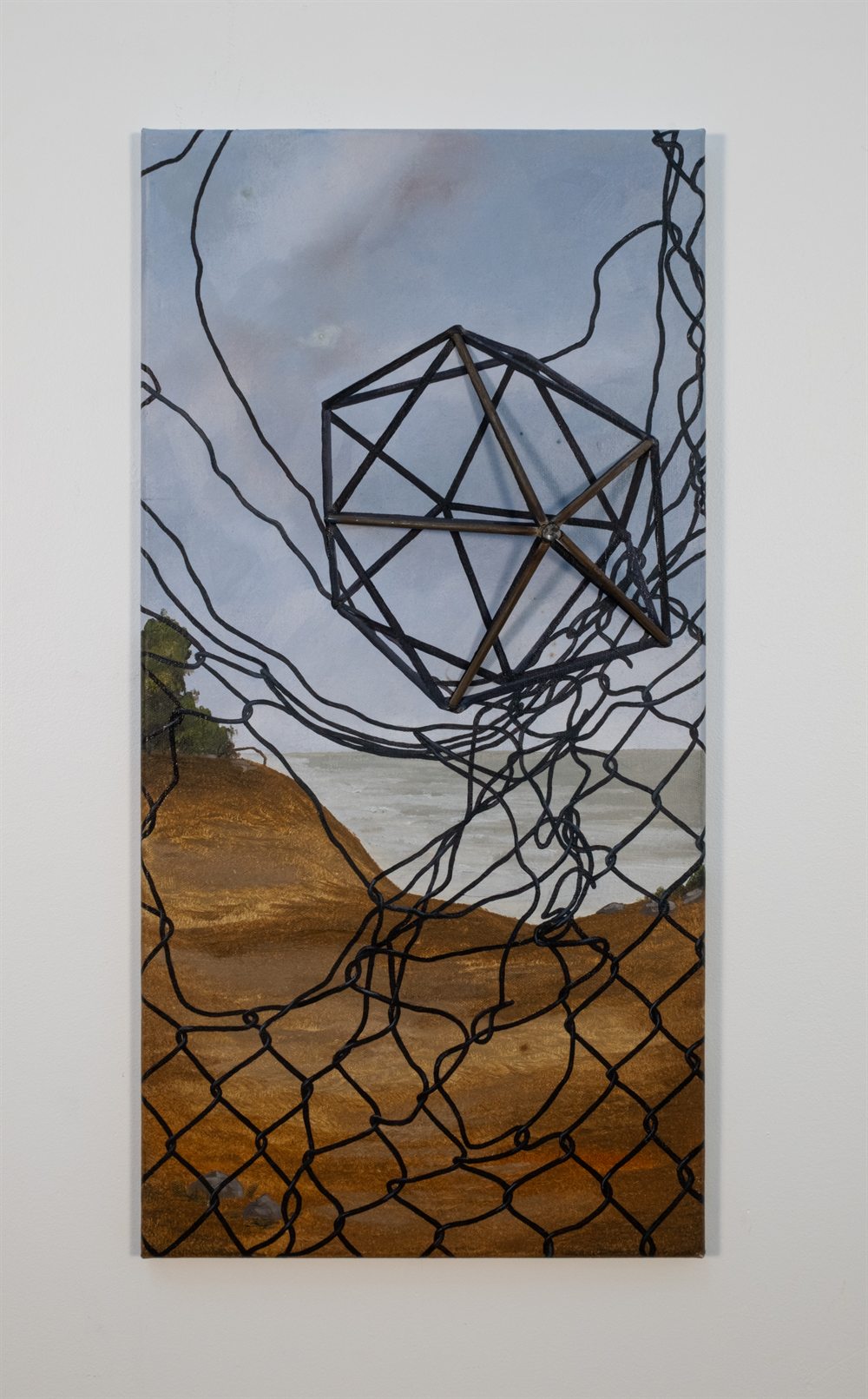 Study for Unraveled Order &mdash; Oil and steel on canvas &mdash; 24&rdquo; x 12&rdquo; x 2 ⅛&rdquo;