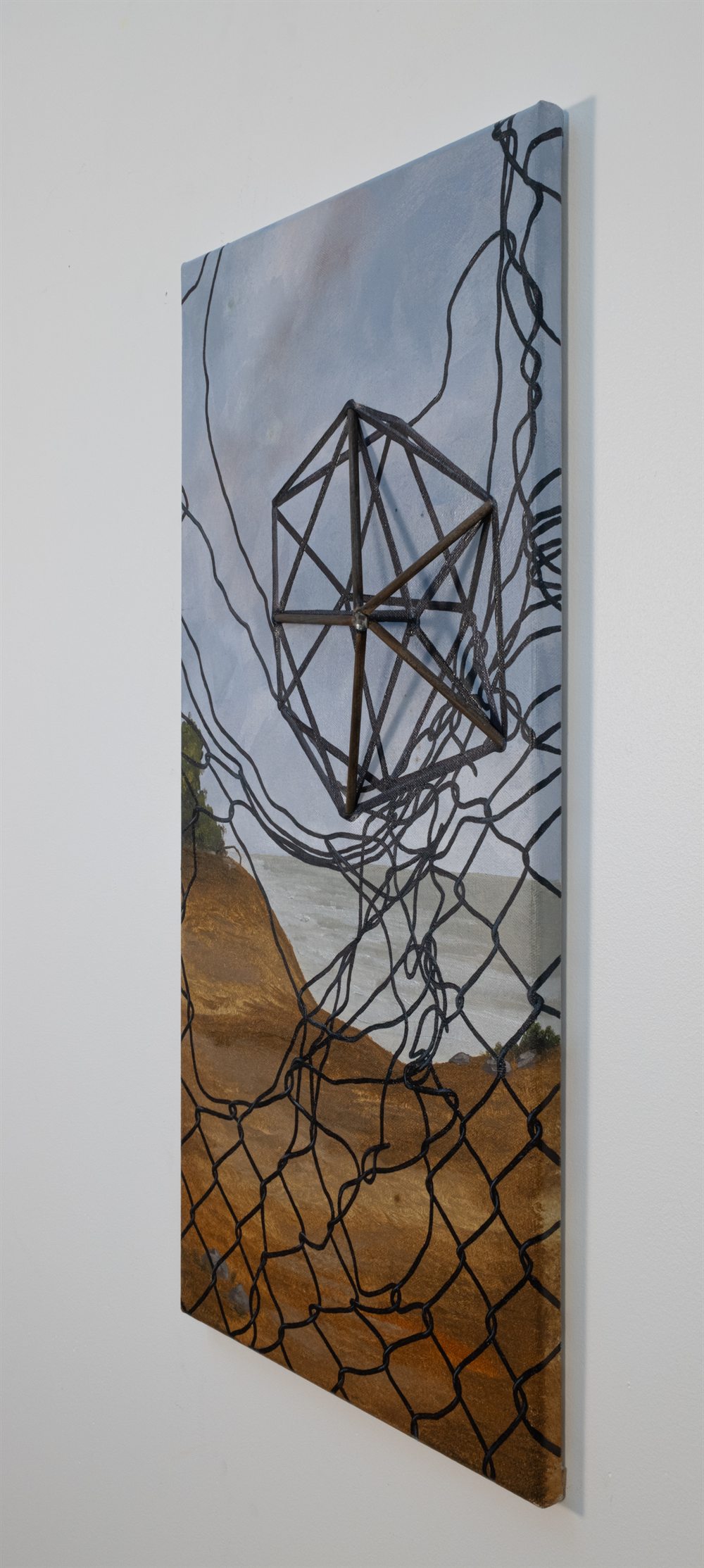 Study for Unraveled Order &mdash; Oil and steel on canvas &mdash; 24&rdquo; x 12&rdquo; x 2 ⅛&rdquo;