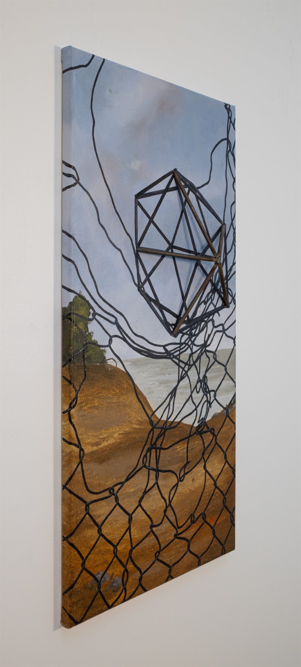 Study for Unraveled Order &mdash; Oil and steel on canvas &mdash; 24&rdquo; x 12&rdquo; x 2 ⅛&rdquo;