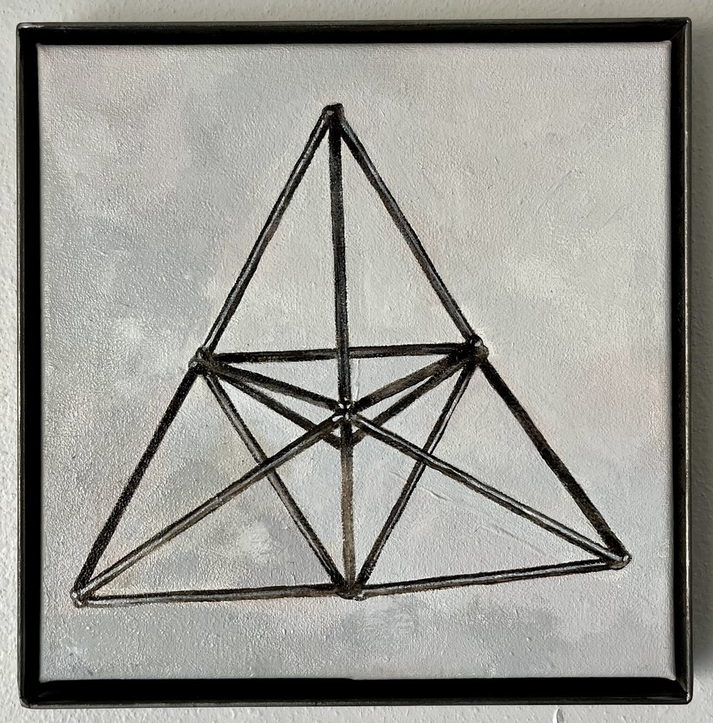 Flat Space No. 01 — Oil on canvas, mild steel frame — 10 ½” x 10 ½” x 1”