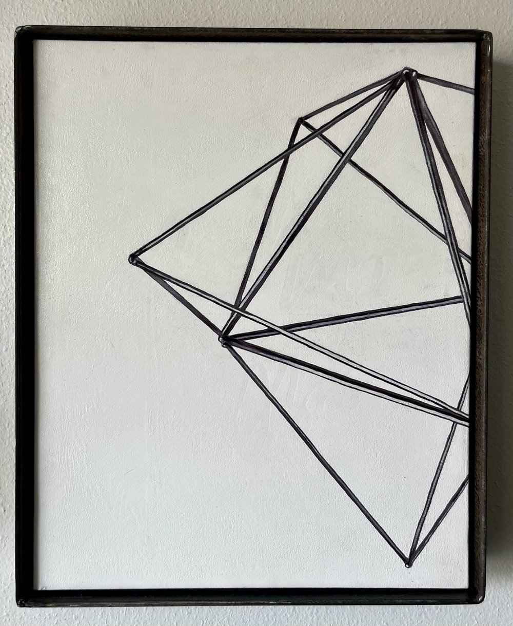 Flat Space No. 04 — Oil on canvas, mild steel frame — 11 ⅝” x 14 ¼” x 1 ½” — private collection, NFS