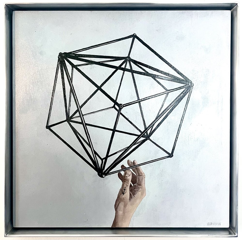 Neoplatonic Love / Merging 02 — Oil on wooden panel — 12" x 12" x 3/4"